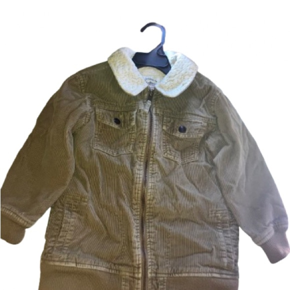Kids Old Navy Brown Corduroy Jacket with Sherpa Collar and Inner Lining SIZE 5T